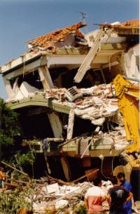 Multi-story reinforced concrete frame building