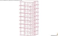 Reinforced concrete frame structure with diagonal bracings and brick infill walls