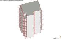 Reinforced concrete frame structure with diagonal bracings and brick infill walls