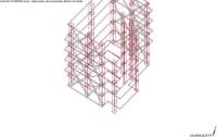 Reinforced concrete frame structure with diagonal bracings and brick infill walls