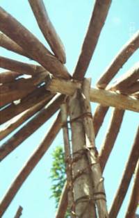 Unburnt brick wall building with pitched roof (nyumba ya zidina )