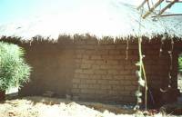 Unburnt brick wall building with pitched roof (nyumba ya zidina )