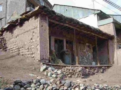    Stonework building with wooden timber roof 