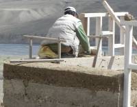 Mud wall construction in Spiti Valley  (Himachal Pradesh)  